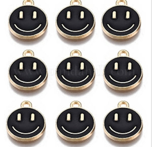 Black Smiley Charm
