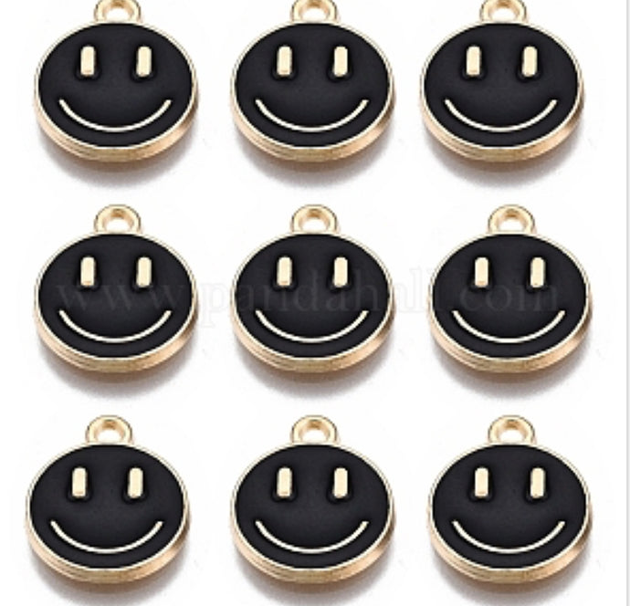 Black Smiley Charm