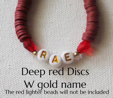Deep red Discs w Gold letters (leave details in notes)