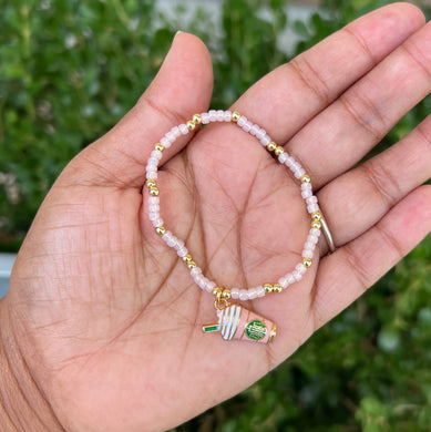 Pink coffee bracelet