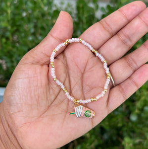 Pink coffee bracelet
