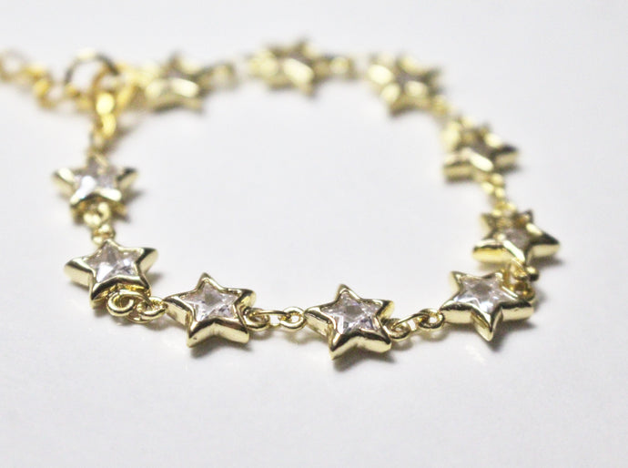 Gold rhinestone Star bracelet