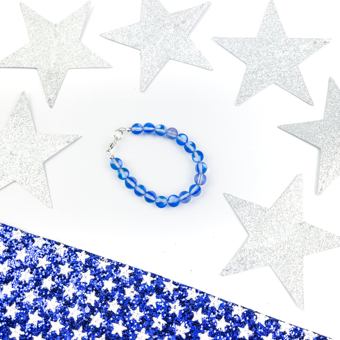 Iridescent Blue Moon Stone Bracelet
